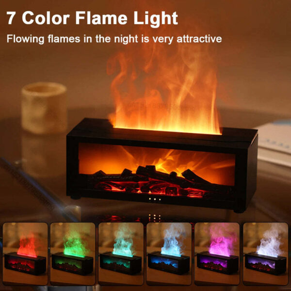 New Flame Aromatherapy Machine Colorful Essential Oil Diffuser Home Large Fog Volume Flame Humidifier 3D Flame Fireplace Machine – Bild 4