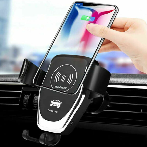 10W QI Wireless Fast Car Charger Mount Holder Stand Automatic Clamping Charging – Bild 4