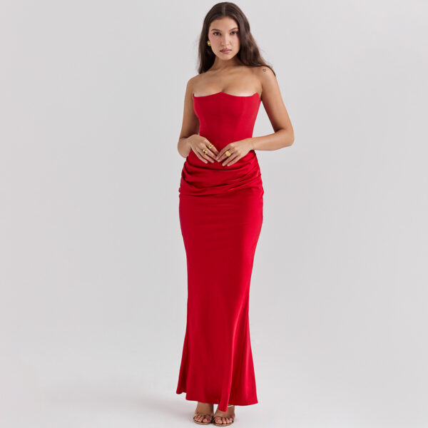 Slim Tube Top Long Dress Sexy Fashion Bandeau Backless Party Evening Dresses For Women Clothing – Bild 6