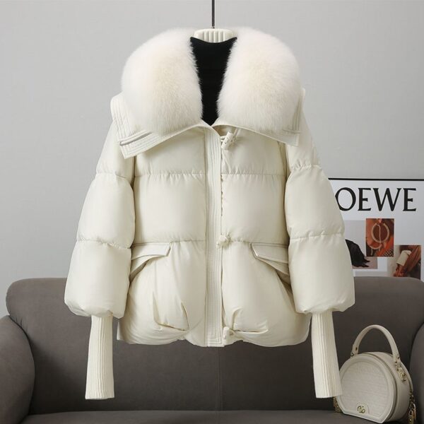 Down Cotton-padded Jacket Women's Short Fur Collar Thickened Coat Winter Clothing – Bild 8