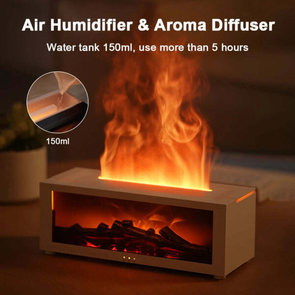 New Flame Aromatherapy Machine Colorful Essential Oil Diffuser Home Large Fog Volume Flame Humidifier 3D Flame Fireplace Machine – Bild 3