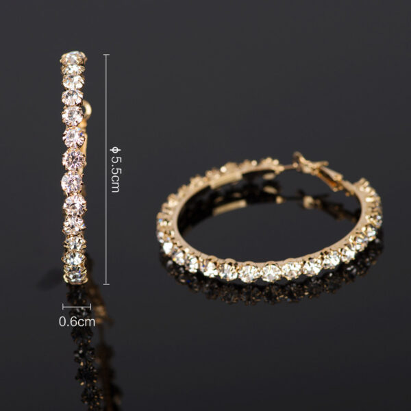 Popular Geometric Single Row Diamond Rhinestone Ear Ring – Bild 2