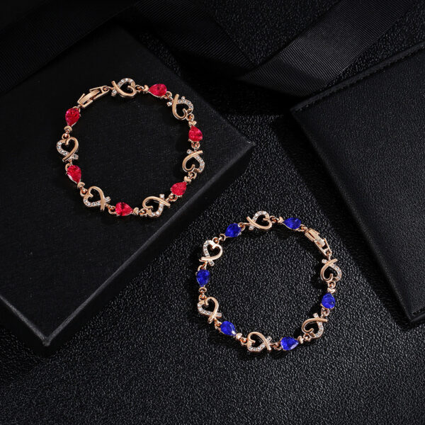 Hollow Love Bracelet With Rhinestones Fashion Temperament Heart-shaped Bracelet For Valentine's Day Gift Jewelry – Bild 7