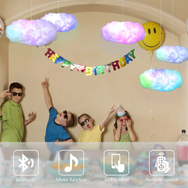 USB Cloud Light APP Control Music Synchronization 3D RGBIC Ambient Light Lightning Simulation Clouds Bedroom Room Light – Bild 3