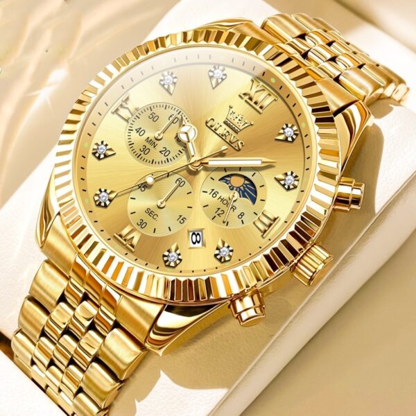 Men's Fashionable Golden Quartz Watch – Bild 3