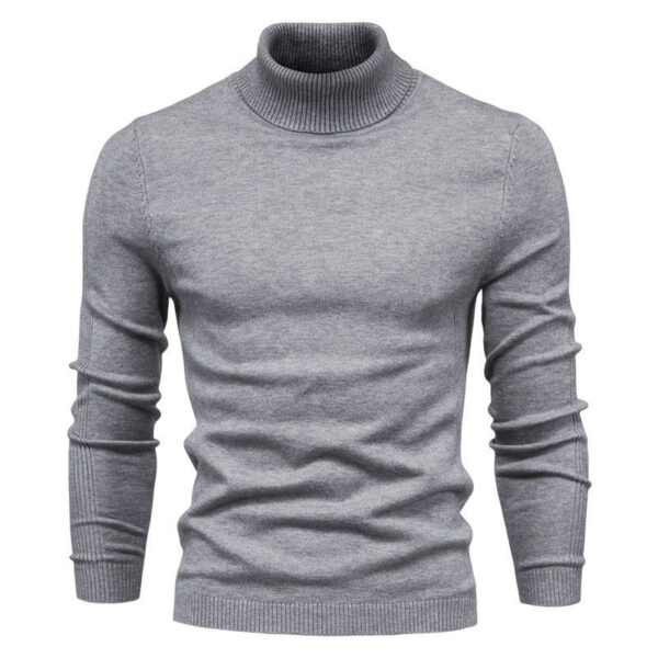 Men's Solid Color Slim Pullover Turtleneck Sweater Winter Casual Tops Clothing – Bild 9