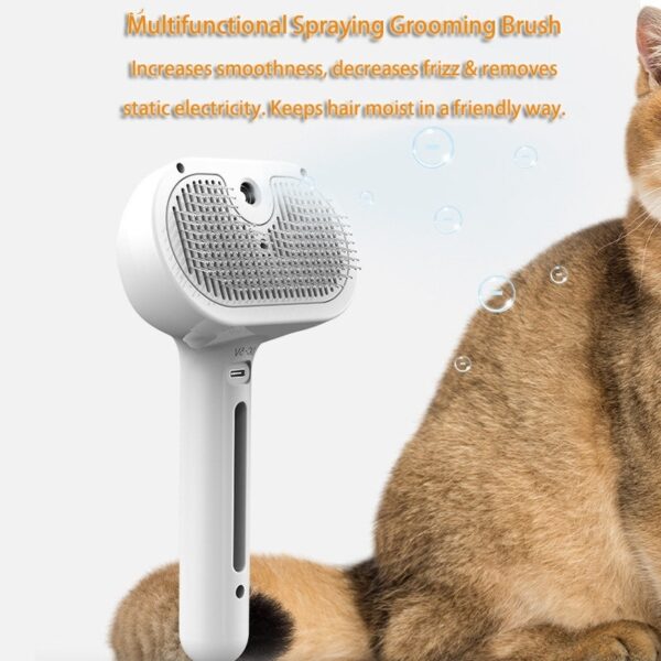 Pet Comb Self Cleaning Pets Hair Remover Brush For Dogs Grooming Tools Dematting Comb Built-in Mist Humidifier Pet Products – Bild 2