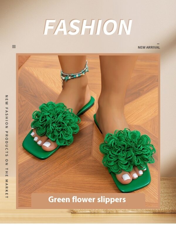 New Fashion All-match Flower Flat Slippers – Bild 3