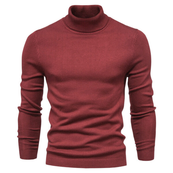 Men's Solid Color Slim Pullover Turtleneck Sweater Winter Casual Tops Clothing – Bild 5