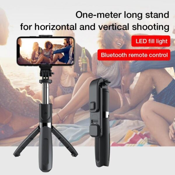 Compatible with Apple, Bluetooth Selfie Stick Mobile Remote Control Tripod – Bild 10