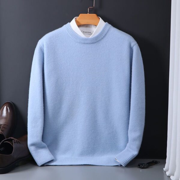 Round Neck Sweater Men's Loose Oversized Knit Bottoming Shirt – Bild 6