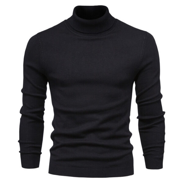 Men's Solid Color Slim Pullover Turtleneck Sweater Winter Casual Tops Clothing – Bild 7