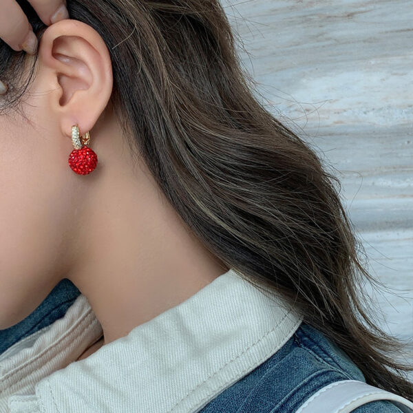 Red Earrings Fashion Stud Earrings Korean Temperament Birth Year Earrings – Bild 4