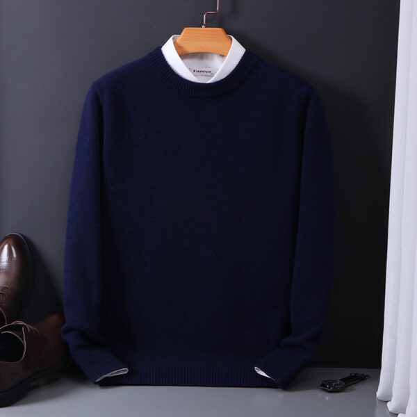 Round Neck Sweater Men's Loose Oversized Knit Bottoming Shirt – Bild 10