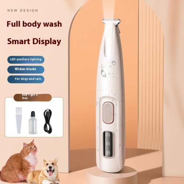 Pets Dog Paw Trimmer With LED Light Fully Waterproof Pet Hair Trimmer With LED Display Dog Clippers For Grooming Widen Blade – Bild 9