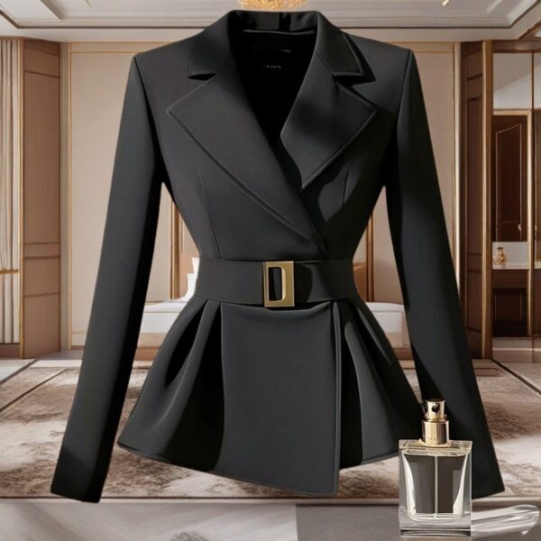 Black Suit Slim-fit Jacket Elegant Socialite Design Sense – Bild 3