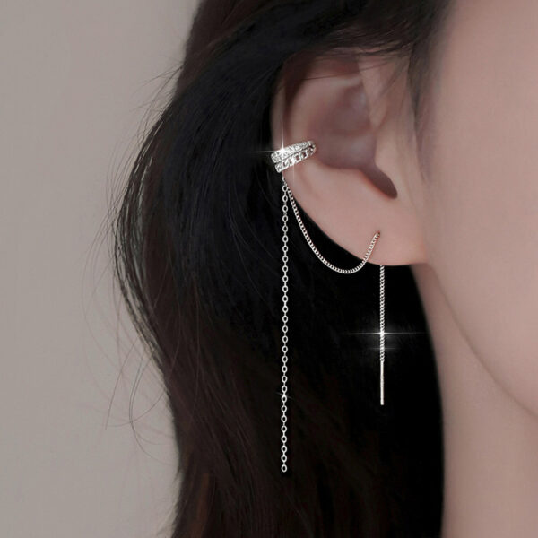 Tassel Chain Long Ear Clip Without Piercing One Style For Dual-wear