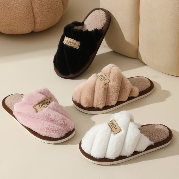 Women's Fur Fall And Winter Outer Wear Non-slip Indoor Platform Home Cotton Slippers