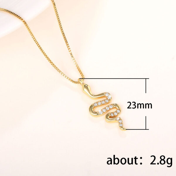 Fashion Lady Snake Pendant Necklace With Dazzling Zirconia Stylish Party Accessories Dainty Gift Animal Jewelry For Women Fashion Jewelry – Bild 3