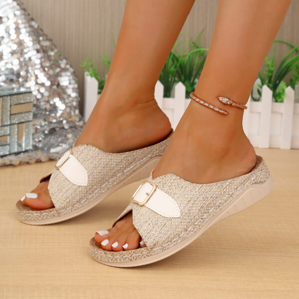 Summer Buckle Wedges Sandals Peep-toe Platform Slippers Women's Thick-soled Beach Shoes – Bild 5