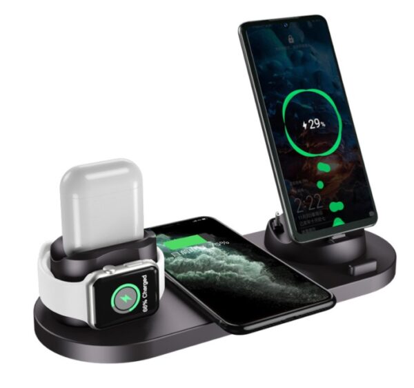 Wireless Charger For IPhone Fast Charger For Phone Fast Charging Pad For Phone Watch 6 In 1 Charging Dock Station – Bild 5