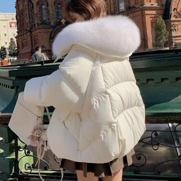 Down Cotton-padded Jacket Women's Short Fur Collar Thickened Coat Winter Clothing – Bild 6