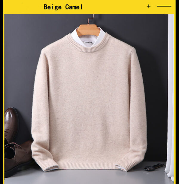 Round Neck Sweater Men's Loose Oversized Knit Bottoming Shirt – Bild 2