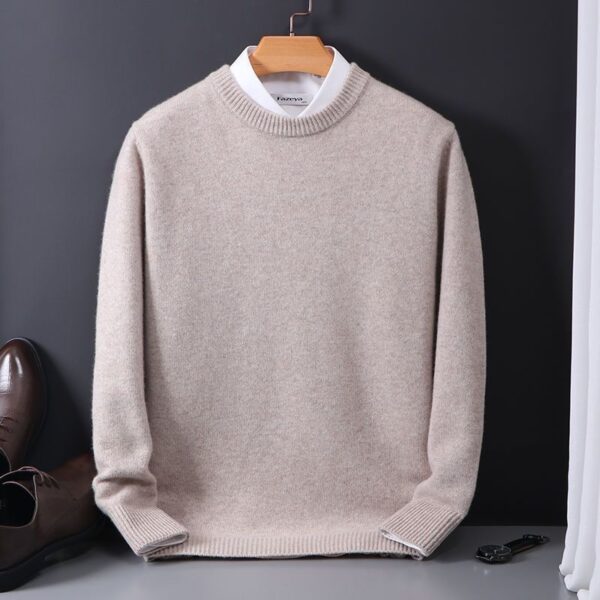 Round Neck Sweater Men's Loose Oversized Knit Bottoming Shirt – Bild 5