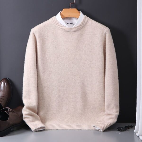 Round Neck Sweater Men's Loose Oversized Knit Bottoming Shirt – Bild 3