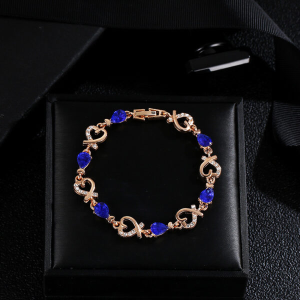 Hollow Love Bracelet With Rhinestones Fashion Temperament Heart-shaped Bracelet For Valentine's Day Gift Jewelry – Bild 6