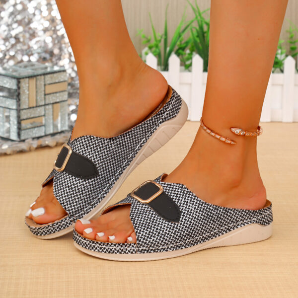 Summer Buckle Wedges Sandals Peep-toe Platform Slippers Women's Thick-soled Beach Shoes – Bild 8