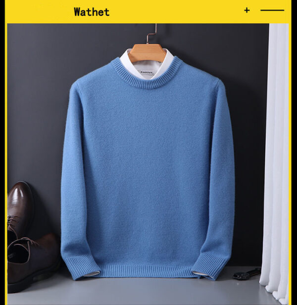 Round Neck Sweater Men's Loose Oversized Knit Bottoming Shirt – Bild 4