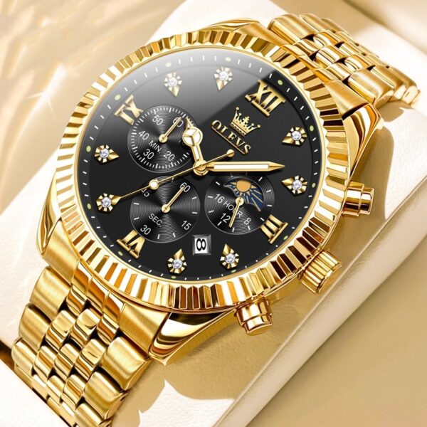 Men's Fashionable Golden Quartz Watch – Bild 2