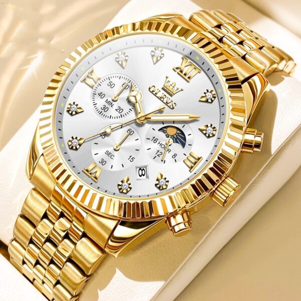 Men's Fashionable Golden Quartz Watch – Bild 4