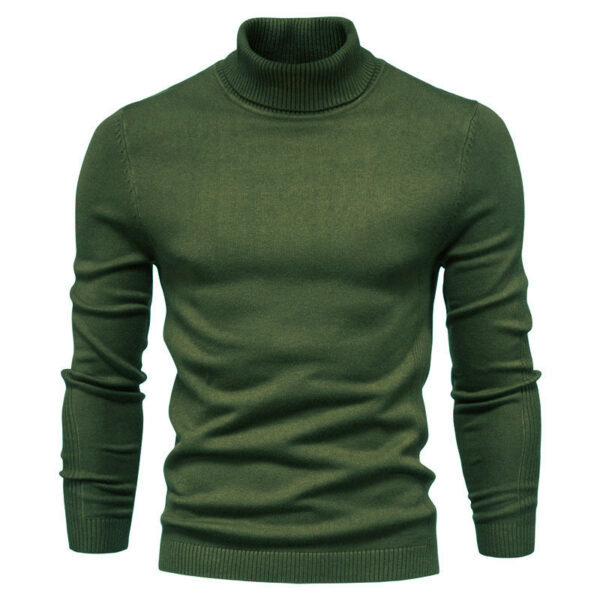 Men's Solid Color Slim Pullover Turtleneck Sweater Winter Casual Tops Clothing – Bild 3