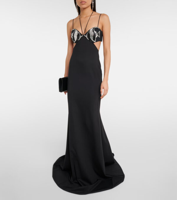 Tight Bandage One-piece Dress Black & Rhimestone Evening Dress – Bild 3