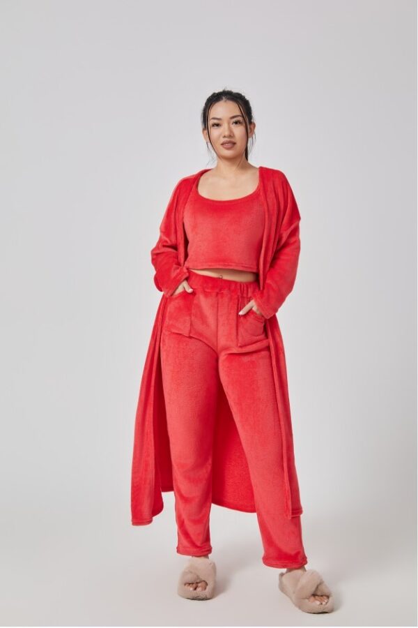 Cozy Pajama Set, 3 Piece Lounge Set, Cute Loungewear, Warm Suit Sets, Matching Set, Lounge Set, 3 Piece Pant Sets, Women Winter Dress – Bild 5