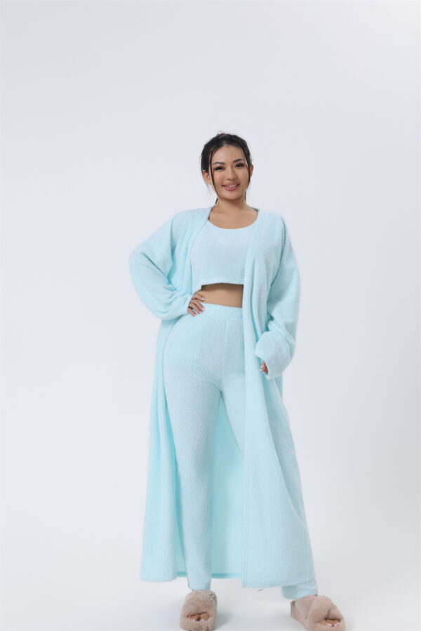 Cozy Pajama Set, 3 Piece Lounge Set, Cute Loungewear, Warm Suit Sets, Matching Set, Lounge Set, 3 Piece Pant Sets, Women Winter Dress – Bild 9